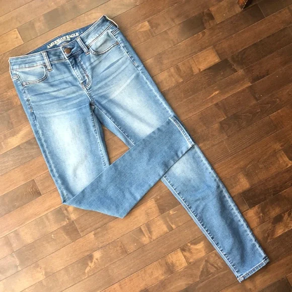American Eagle Outfitters Blue Super Stretch Skinny Jegging Size 4 - Picture 3 of 13